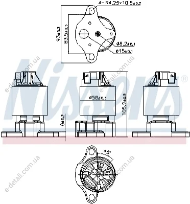 Клапан EGR рециркуляції газів OPEL (вир-во Nissens) NISSENS 98187 (фото 1)