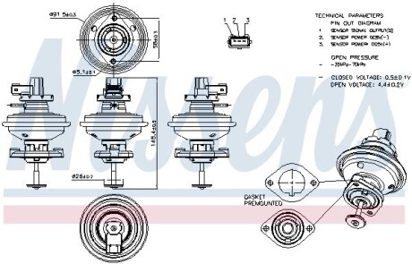 Клапан EGR NISSENS 98208