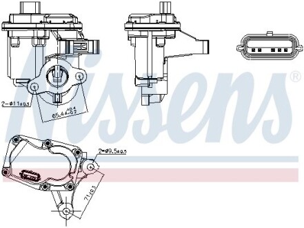 DB Клапан EGR (системи рециркуляції ВГ) C-SERIES S205, MARCO POLO W447, VITO W447, NISSAN NV300 NISSENS 98446