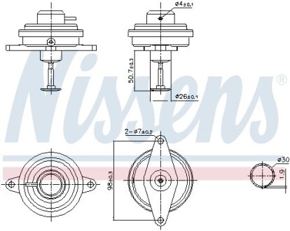 OPEL EGR Astra G, Frontera, Omega B, Vectra B 2.0DI 96- NISSENS 98470