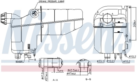 Розширювальний бак охолодження NISSENS 996020