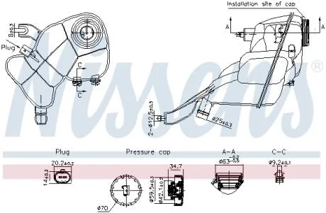 Бачок расширительный MERCEDES-BENZ S-SERIES W221 (выр-во Nissens) NISSENS 996204