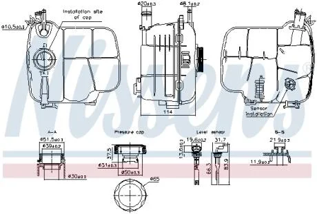 Бачок розширювальний з кришкою OPEL ASTRA (2004) (вир-во Nissens) NISSENS 996305