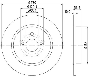 ДИСК ГАЛЬМIВНИЙ ЗАДНIЙ Corolla (E15,E18) (06-) NISSHINBO ND1133K