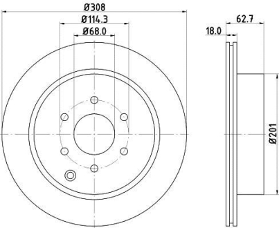 Диск тормозной задний Nissan Navara, Pathfinder 2.5, 3.0, 4.0 (05-) NISSHINBO ND2032K (фото 1)