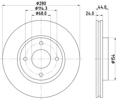 Диск тормозной передний Nissan Tiida 1.5, 1.6, 1.8 (07-)  NISSHINBO ND2036K