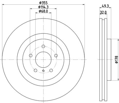 Диск тормозной передний Infiniti Q50,Q60,Q70,QX70,QX80 (13-) NISSHINBO ND2055K (фото 1)