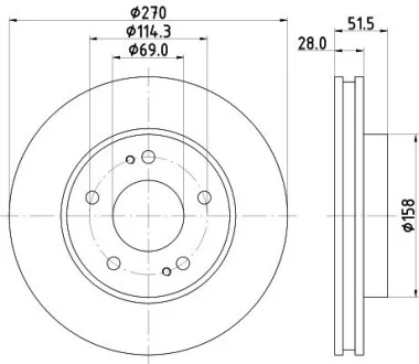 Диск тормозной передний Mitsubishi L200 2.4, 2.5, 3.2 (05-)  NISSHINBO ND3028K