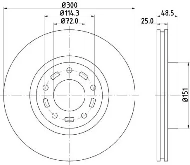 Диск тормозной передний Mazda 3, 5 1.8, 2.0, 2.2 (05-) NISSHINBO ND5002K