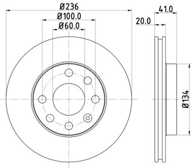 Диск тормозной Ланос/Сенс/Нексия R13 передний вентилируемый NISSHINBO ND6079 (фото 1)