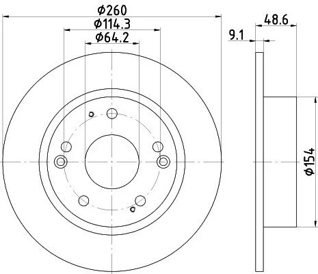 Диск тормозной задний Honda Accord 2.0 2.4 (06-) NISSHINBO ND8026K (фото 1)
