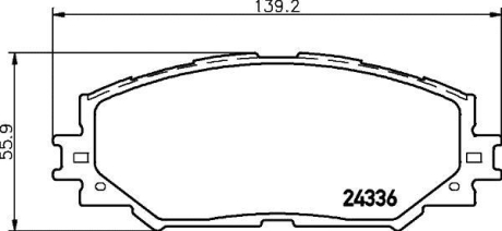 Колодки тормозные дисковые передние Toyota Auris,Corollla 1.3, 1.4, 1.6, 2.0 (07-),RAV 4 2.5 (12-) NISSHINBO NP1019