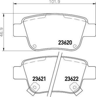 Колодки тормозные дисковые задние Toyota Avensis, Corolla 1.6, 1.8, 2.0 (03-08) NISSHINBO NP1031