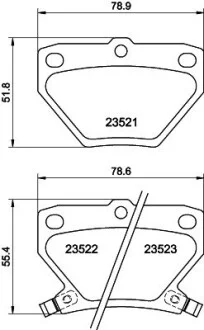 Колодки гальмівні дискові задні Toyota Yaris, Corolla 1.3, 1.4, 1.5, 1.6 (01-05) NISSHINBO NP1032