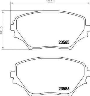 Колодки тормозные дисковые передние Toyota RAV-4 1.8, 2.0 2.4 (00-05) NISSHINBO NP1036