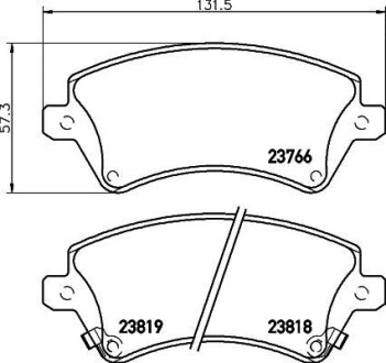 Колодки гальмівні дискові передні Toyota Corolla 1.4, 1.6, 1.8, 2.0 (02-07) NISSHINBO NP1049