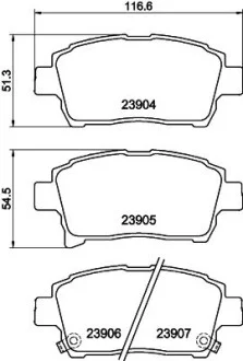 Колодки тормозные дисковые передние Toyota Corolla 1.5, 1.8 (02-07),Yaris 1.0, 1.3, 1.5, 1.8 (99-05) NISSHINBO NP1054