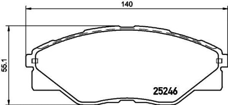 Колодки гальмівні дискові передні Toyota Hilux 2.5 (05-) NISSHINBO NP1061