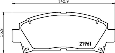Гальмівні колодки TOYOTA Avensis T22/Carina E "F "92-03 NISSHINBO NP1077 (фото 1)
