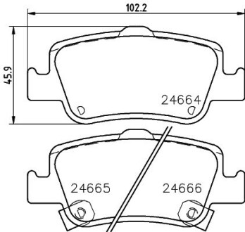 Колодки гальмівні дискові задні Toyota Auris 1.4, 1.6, 1.8, 2.0 (06-) NISSHINBO NP1114 (фото 1)