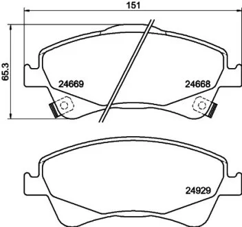 Колодки гальмівні дискові передні Toyota Auris, Avensis, Verso 1.6, 1.8, 2.0 (08-) NISSHINBO NP1119