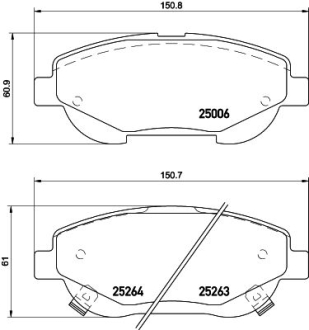 Колодкитормозныедисковые передние Toyota Avensis (08-) NISSHINBO NP1158