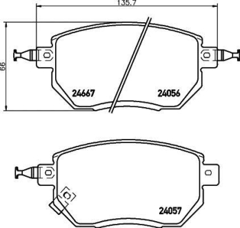 Колодки гальмівні дискові передні Nissan Murano, Qashqai 2.5, 3.5 (07-) NISSHINBO NP2024