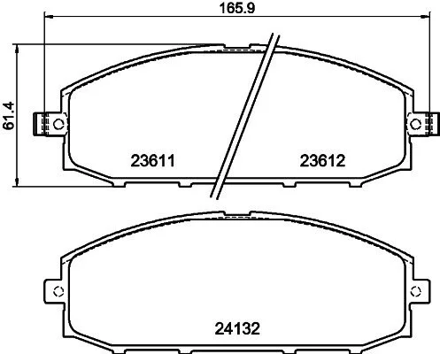 Колодки тормозные дисковые передние Nissan Patrol 3.0, 4.2, 4.8 (00-) NISSHINBO NP2026 (фото 1)