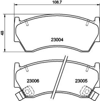 Колодки тормозные дисковые передние Nissan Almera 1.4, 1.6, 2.0 (95-00)  NISSHINBO NP2043