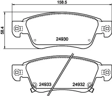 Колодки гальмівні дискові передні Infiniti FX37, FX50 3.7 (08-) NISSHINBO NP2056
