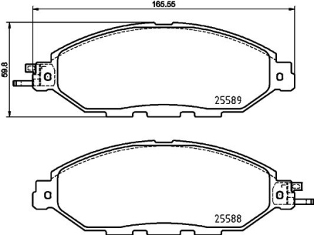 Колодки тормозные дисковые передние Infiniti QX60 (12-)/Nissan Murano (14-), Pathfinder (12-) NISSHINBO NP2088 (фото 1)