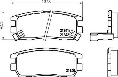 Колодки тормозные дисковые задние Mitsubishi Pajero II 2.6, 2.8, 3.0 (94-00) NISSHINBO NP3002