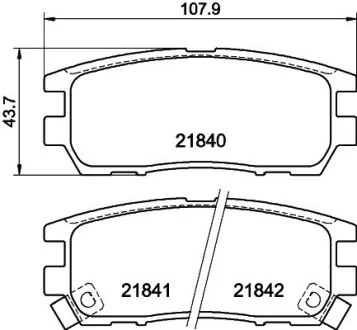 Колодки тормозные дисковые задние Mitsubishi Pajero II 2.6, 2.8, 3.0 (94-00) NISSHINBO NP3002