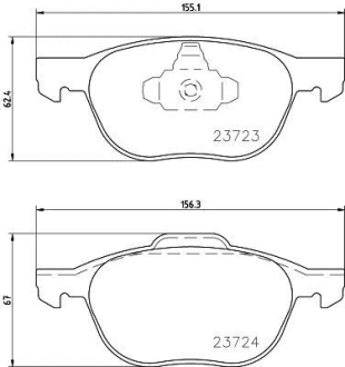 Колодки гальмівні дискові передні Mazda 3, 5 1.4, 1.6 1.8, 2.0 (06-) NISSHINBO NP5006