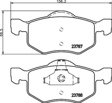 Колодки тормозные дисковые передние Mazda Tribute 2.0, 3.0 (06-08)/Ford KA 1.2, 1.3 (08-) NISSHINBO NP5028