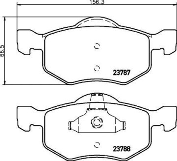 Колодки гальмівні дискові передні Mazda Tribute 2.0, 3.0 (06-08)/Ford KA 1.2, 1.3 (08-) NISSHINBO NP5028