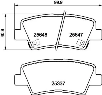 Колодки тормозные дисковые задние Hyundai Accent, i40/Kia Rio/Ssang Yong 1.4, 1.6, 1.7, 2.0 (10-) NISSHINBO NP6036
