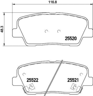 Колодки гальмівні дискові задні Hyundai Santa Fe/Kia Sorento 2.0, 2.2, 2.4 (09-) NISSHINBO NP6042 (фото 1)