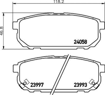 Колодки тормозные дисковые задние Kia Sorento (02-11) NISSHINBO NP6052