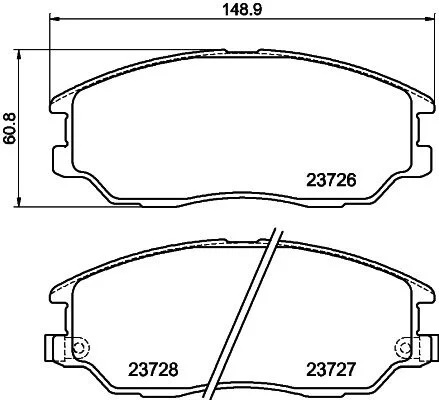 Колодки тормозные дисковые передние Hyundai Terracan 2.9, 3.5 (03-06) NISSHINBO NP6092 (фото 1)