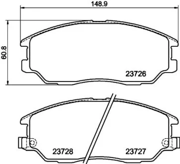 Колодки гальмівні дискові передні Hyundai Terracan 2.9, 3.5 (03-06) NISSHINBO NP6092