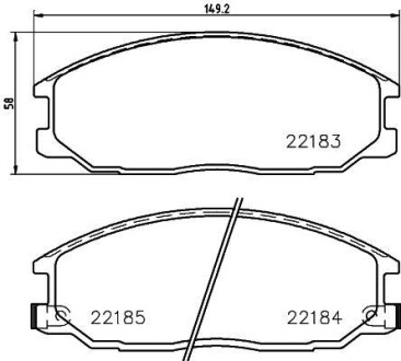 Гальмівні колодки SSANGYONG ACTYON SPORTS II, REXTON W Front Axle NISSHINBO NP6109