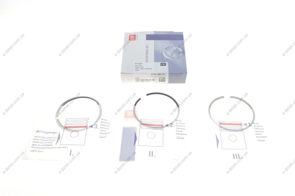 Кольца поршневые Fiat Punto/Fiorino 1.3D/CDTI 07- (69.60mm/STD) (1.5-1.5-2) = 8920190000 NPR 120 020 0015 00 (фото 1)