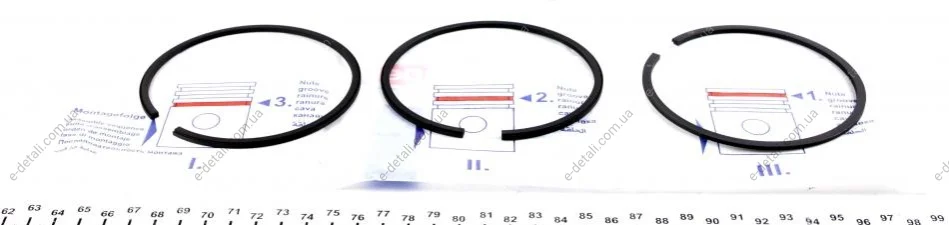 Кольца поршневые MB OM314/352/362/364/366/353 (94.00mm/STD) (2.5-2.5-2.5) = 8910430000 NPR 120 300 0004 00 (фото 1)