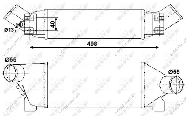Радиатор интеркулера Ford Transit 2.0 DI 00-06 NRF 30259 (фото 1)