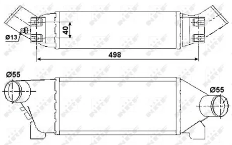 Радіатор інтеркулера Ford Transit 2.0 DI 00-06 NRF 30259
