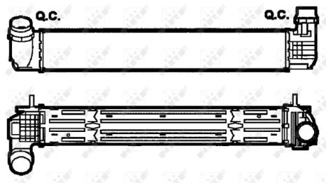 Радіатор інтеркулера Renault Scenic III/Megane III 1.9D/2.0TCei 08- NRF 30268
