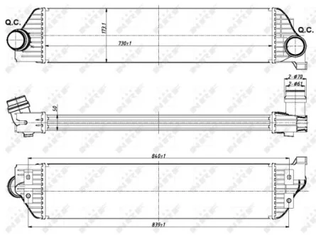 Радіатор інтеркулера Renault Master 2.3dCi 10- NRF 30358