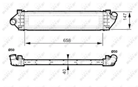 Радіатор інтеркулера Ford Galaxy/Mondeo/S-Max 1.6/1.8/2.0TDCi 07-15 NRF 30515