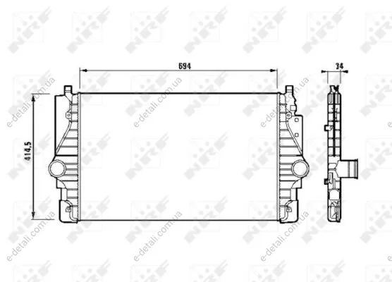 Радиатор интеркулера VW Passat/T4 2.5D/2.8 95-05 NRF 30873 (фото 1)